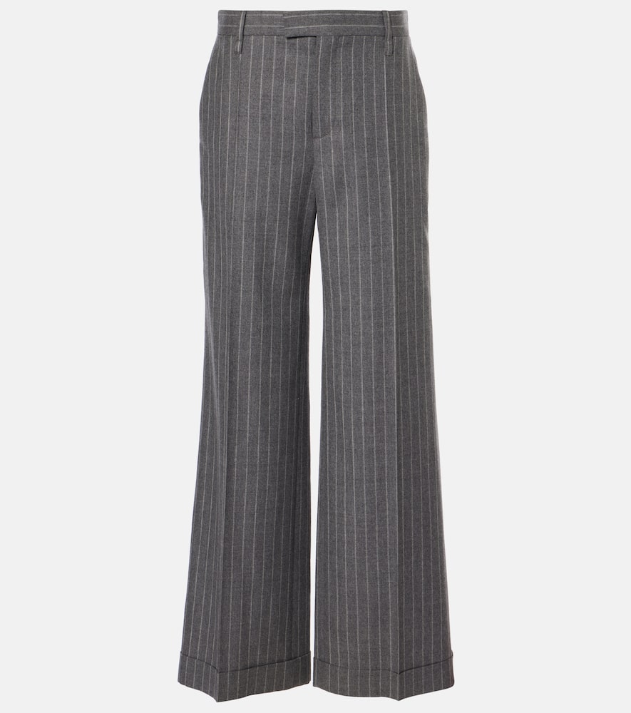 Wide-leg virgin wool pants