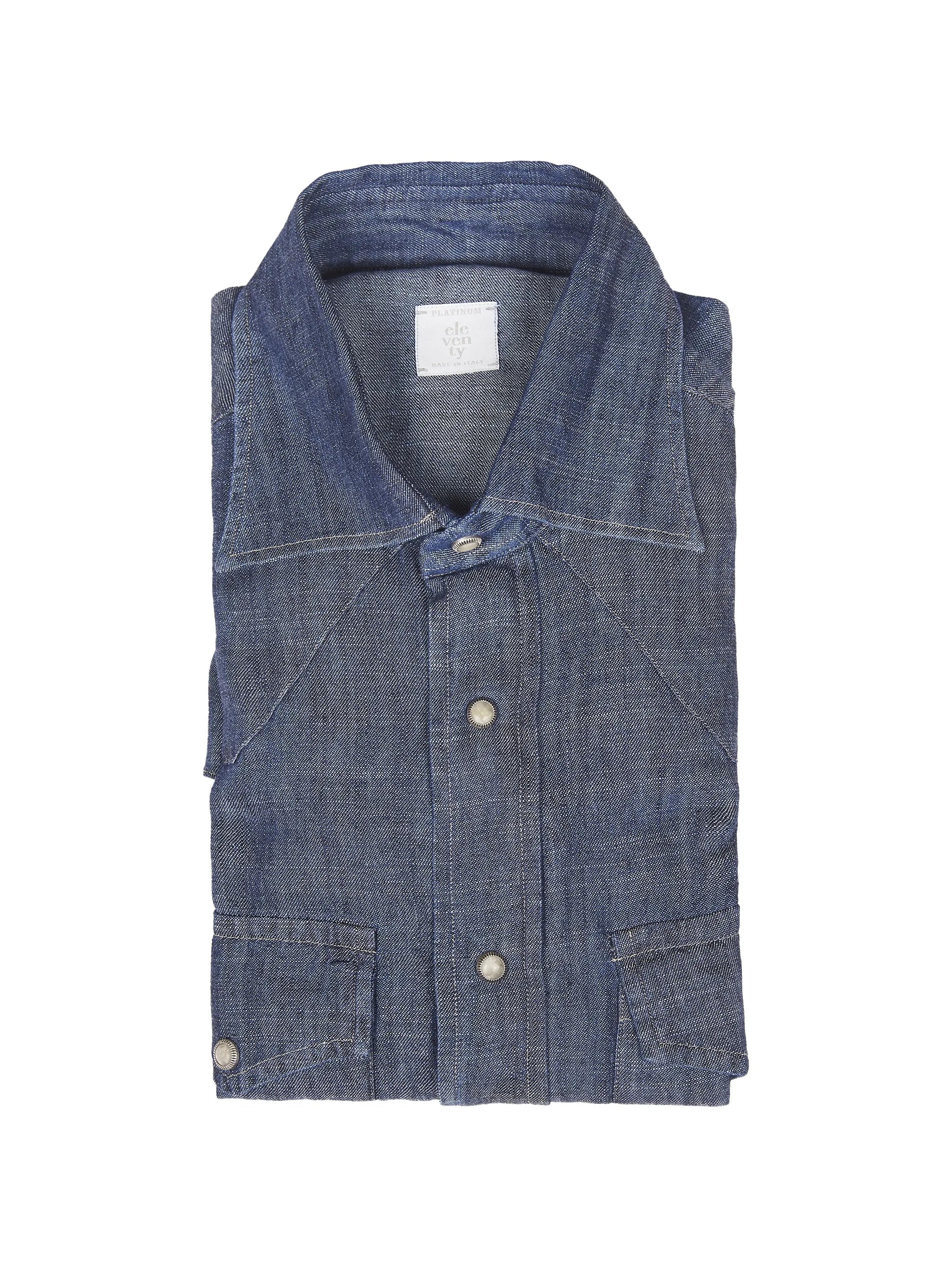 Patch Pocket Button-Down Shirt — Blue