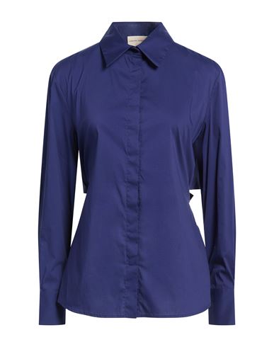 Woman Shirt Navy Size 6 Cotton, Polyamide, Elastane