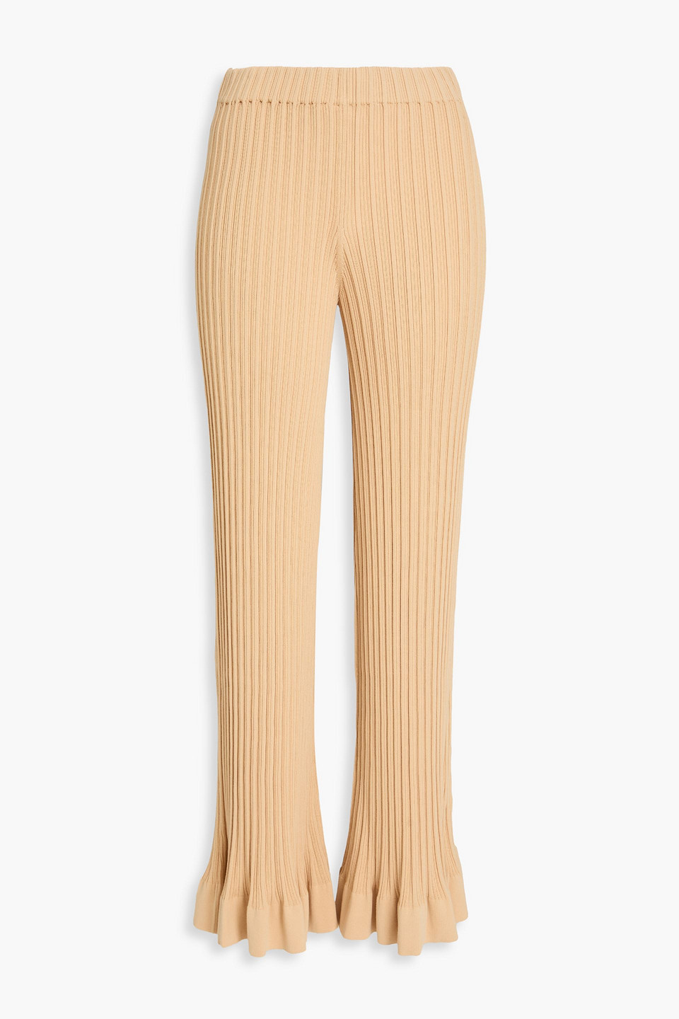 Kenzie ribbed jersey flared pants - Neutral - XS