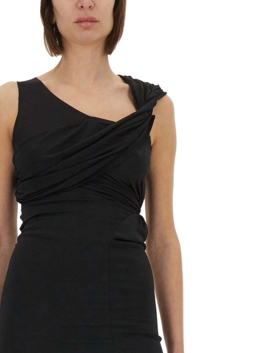 Black Solid One Shoulder Top