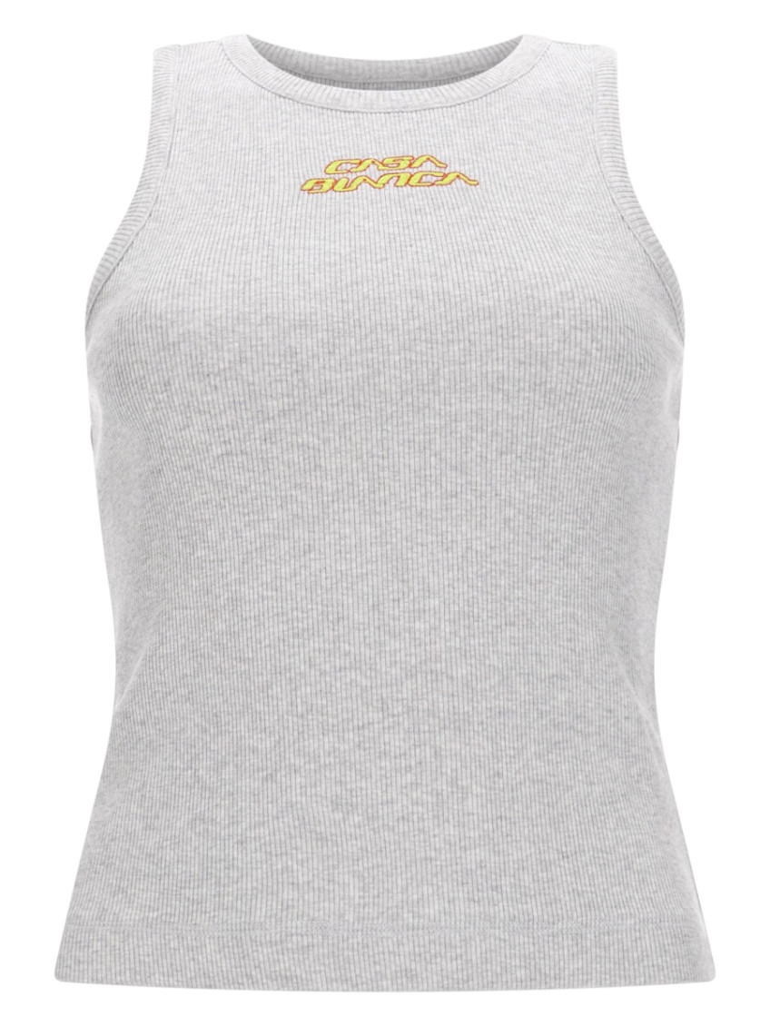 Grey Logo Crew Neck Top