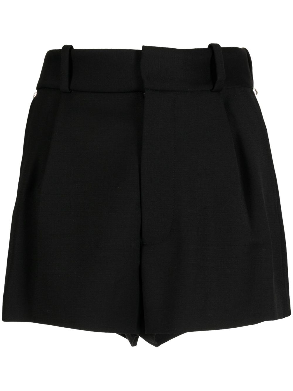 Bow-detail high-waisted shorts - Black