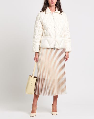 Woman Midi skirt Beige Size 12 Polyester