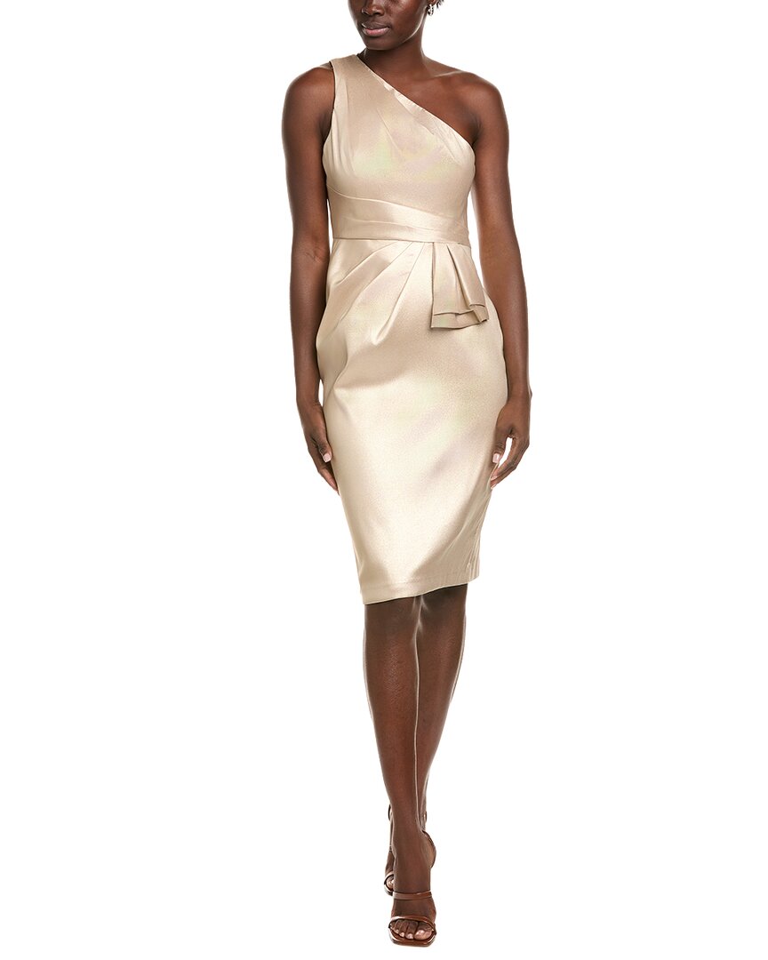 Aiden Mattox Pleated One-Shoulder Midi Dress