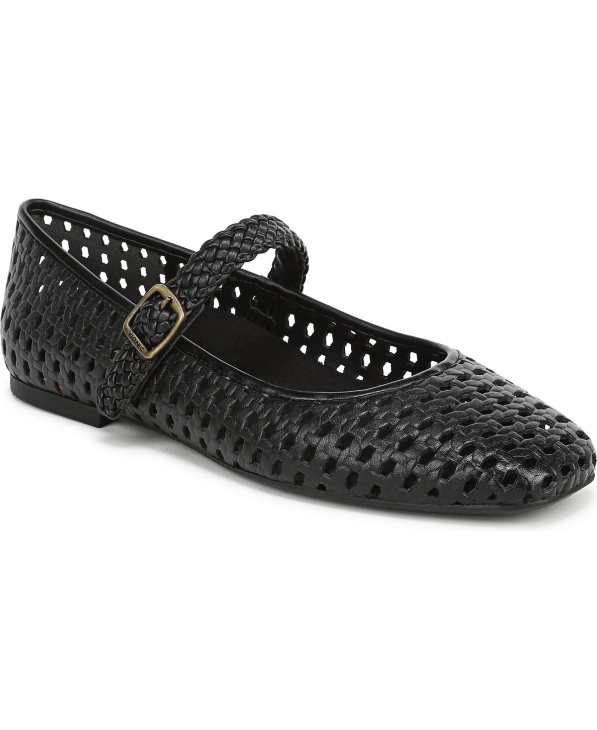 Women's Alameda Woven Mary Jane Flats - Black woven leather