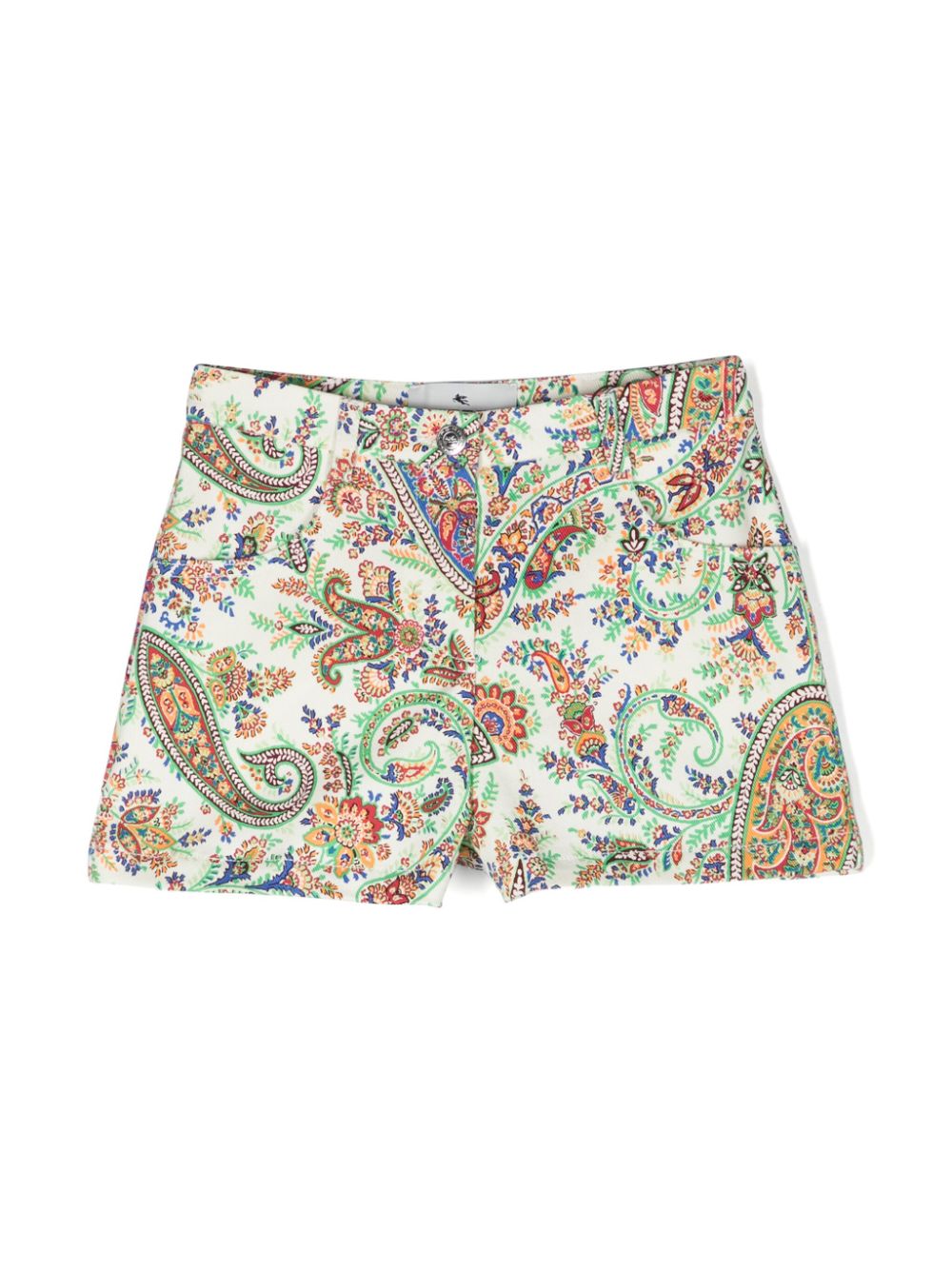 Paisley-print twill shorts - Green