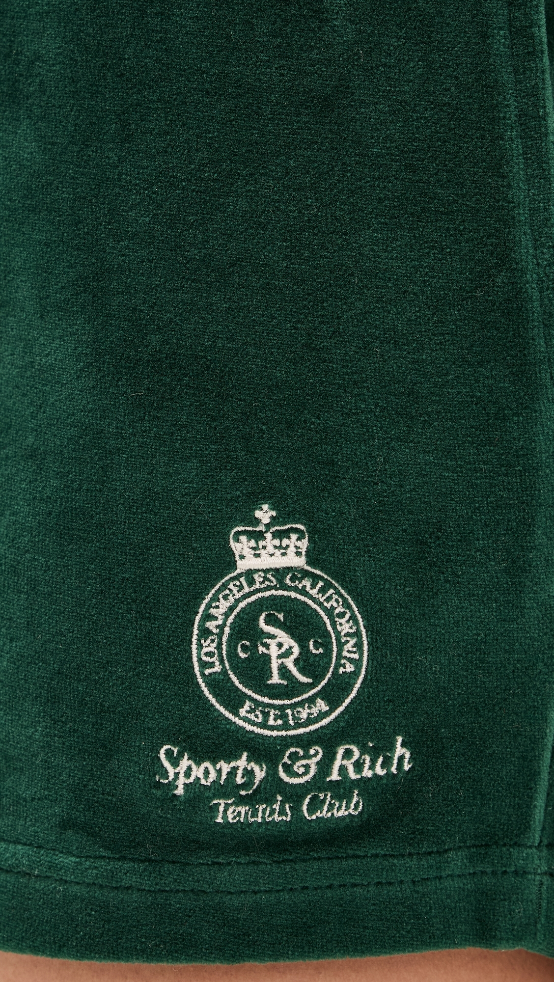 Crown Tennis Velour Shorts Forest/Ecru
