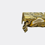 'linen Sateen Waves' Tablecloth, Large, Green And Yellow