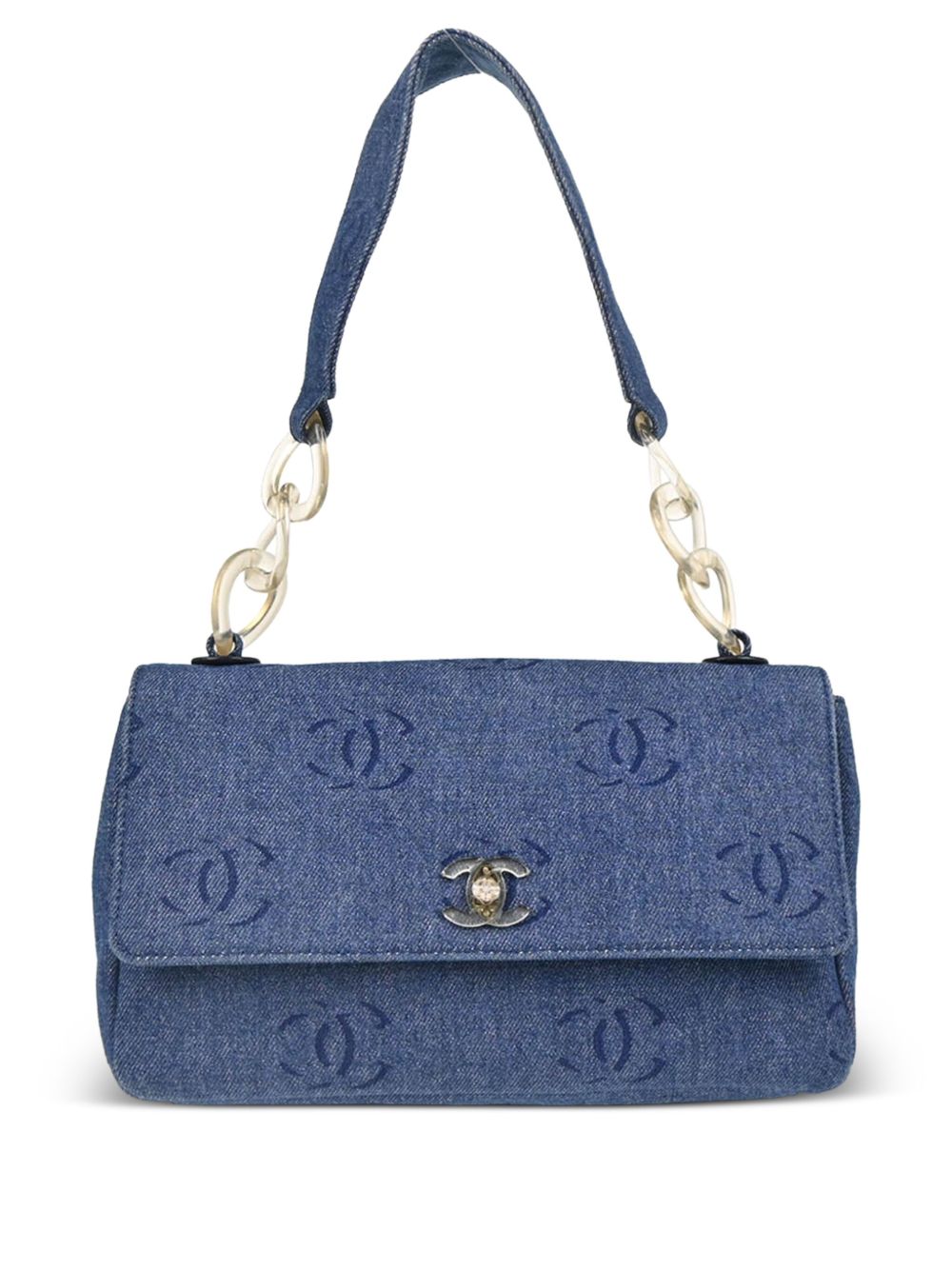 2002 interlocking-CC denim handbag - Blue