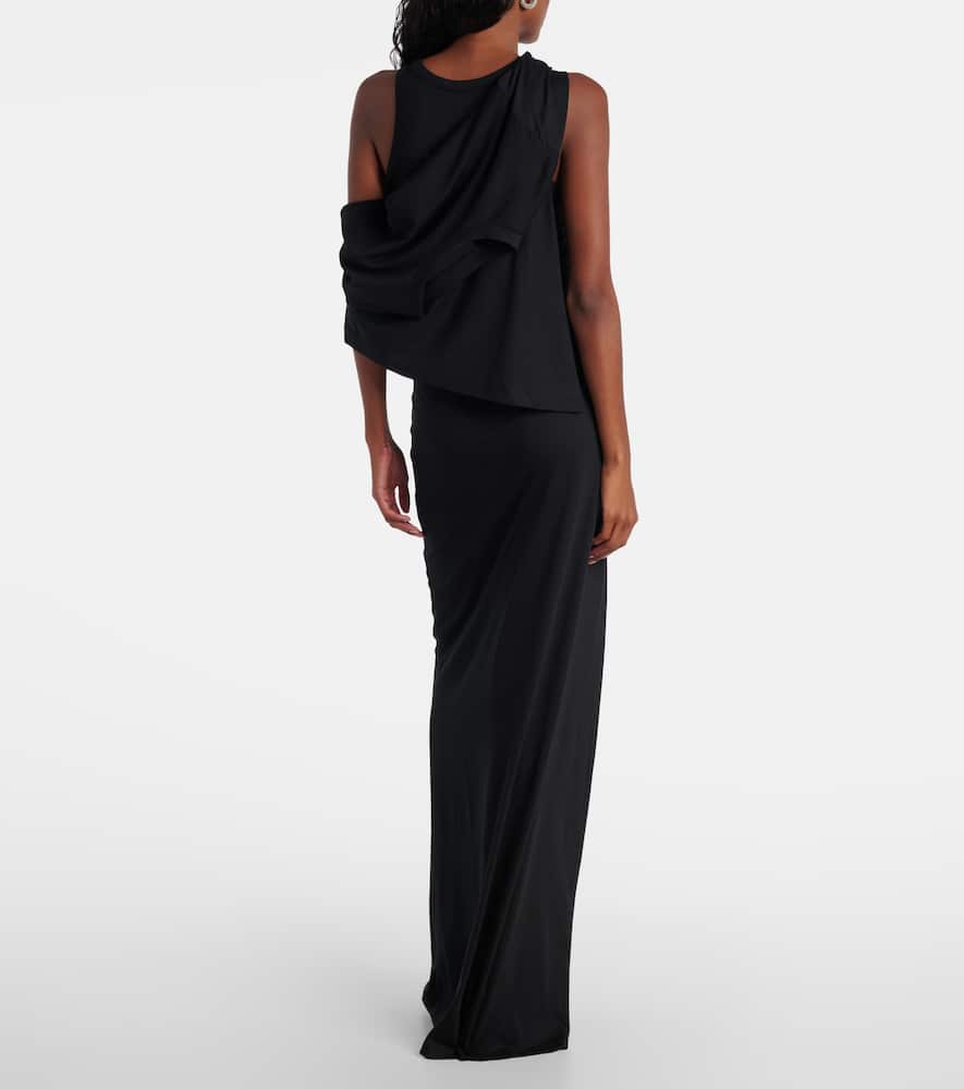 Layered cotton-blend jersey maxi dress