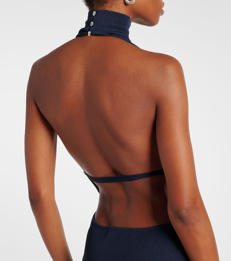 Draped halterneck gown