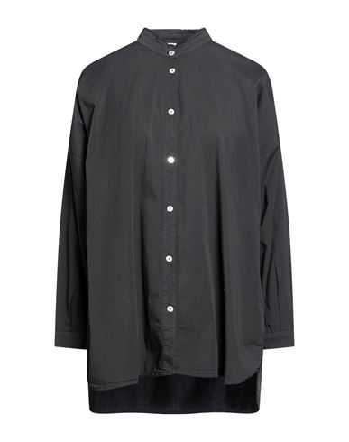 Woman Shirt Black Size L Cotton, Elastane