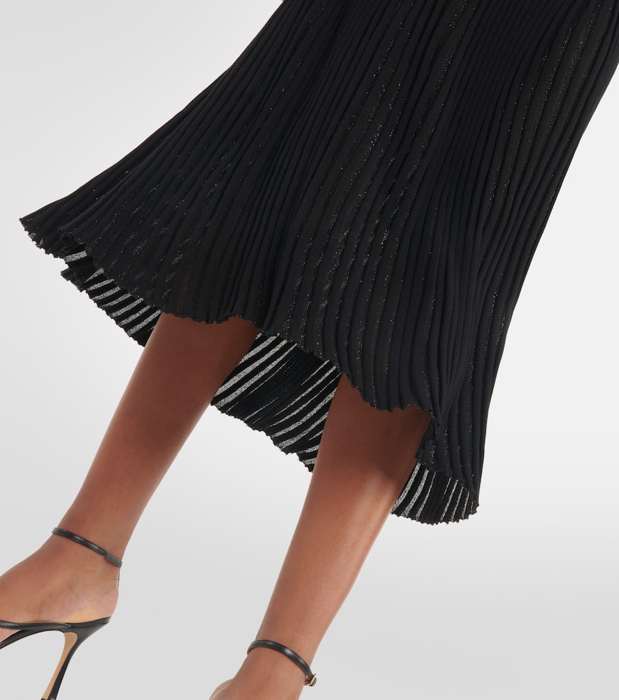 Plissé knit midi dress