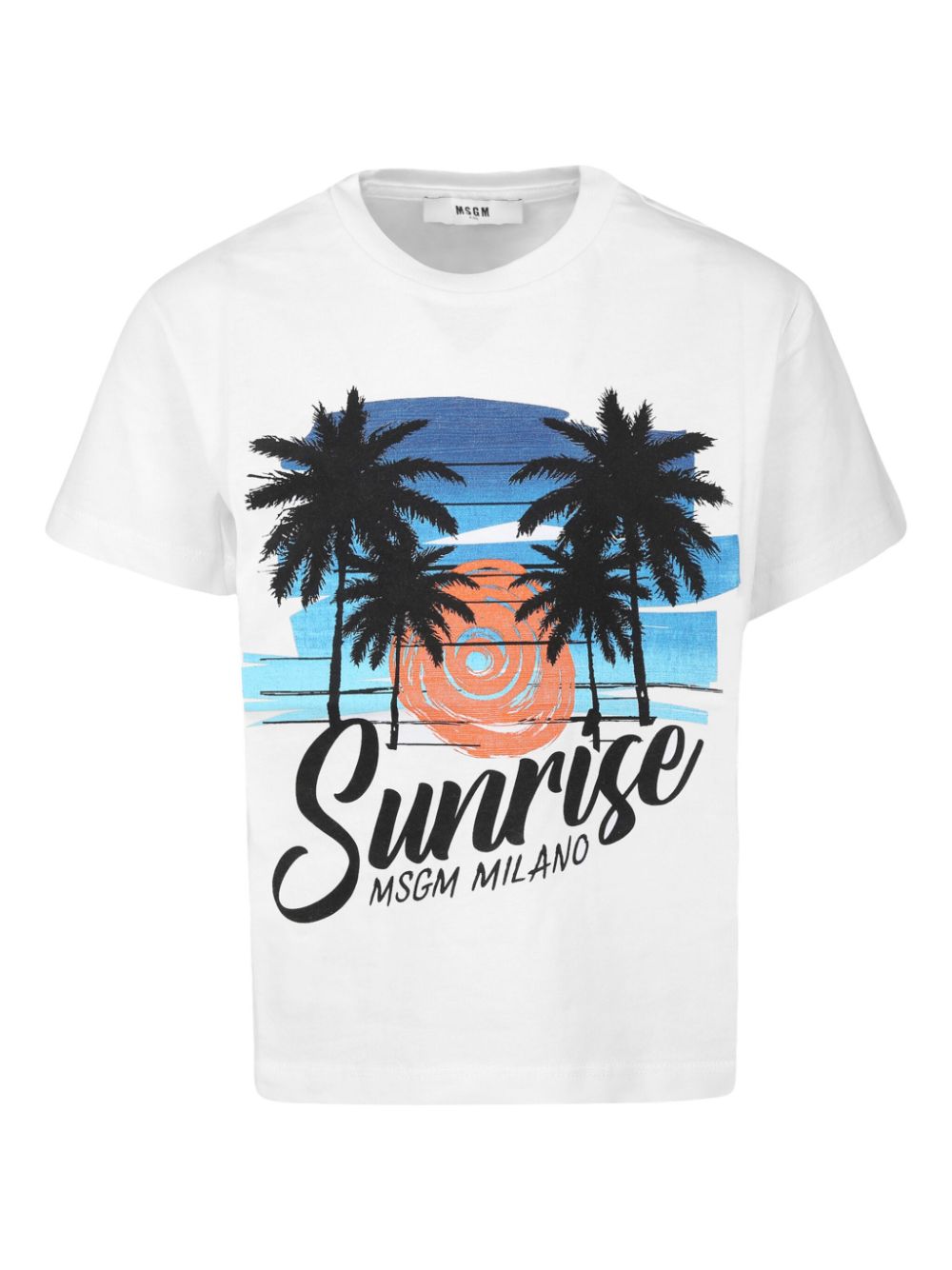 Palm tree-print T-shirt - White