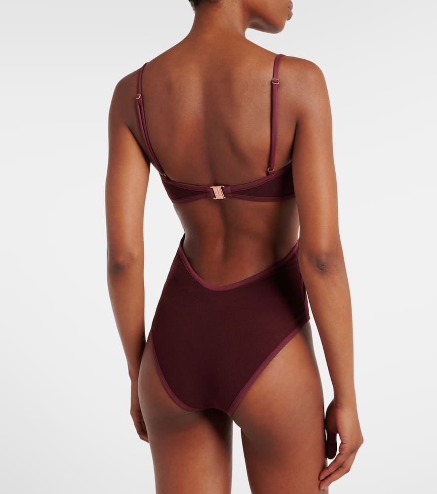 Sunny Days cutout gathered swimsuit