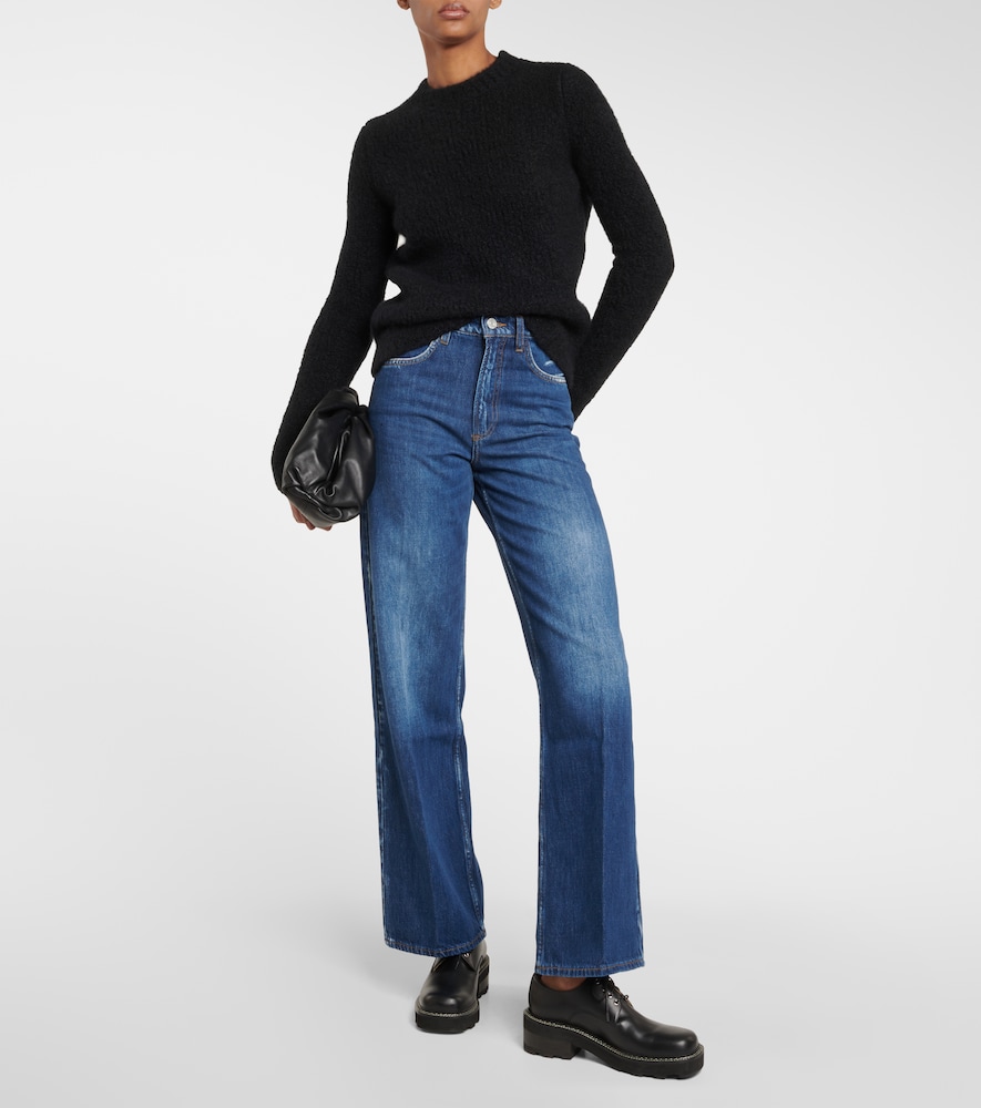 High-rise wide-leg cropped jeans