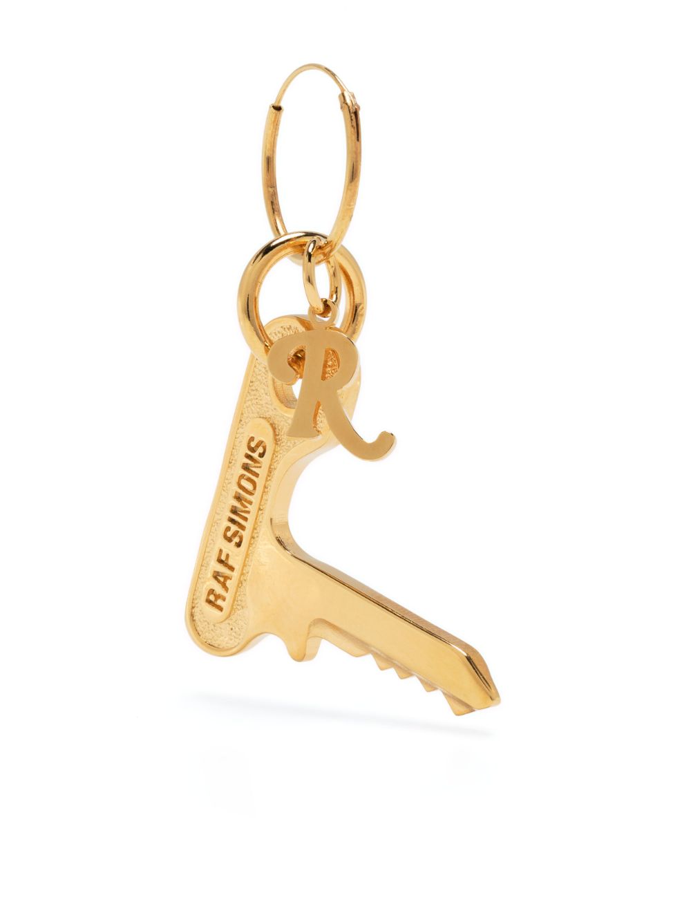 Key charm hoop earring - Gold