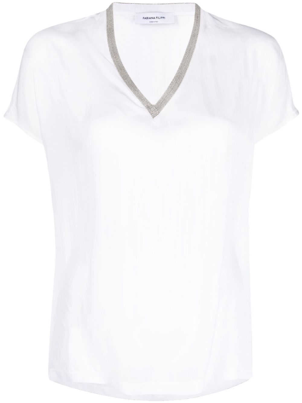 V-neck short-sleeve T-shirt - Red