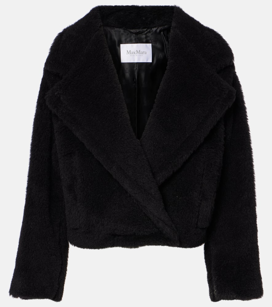 Oggeri alpaca, wool, and silk teddy coat