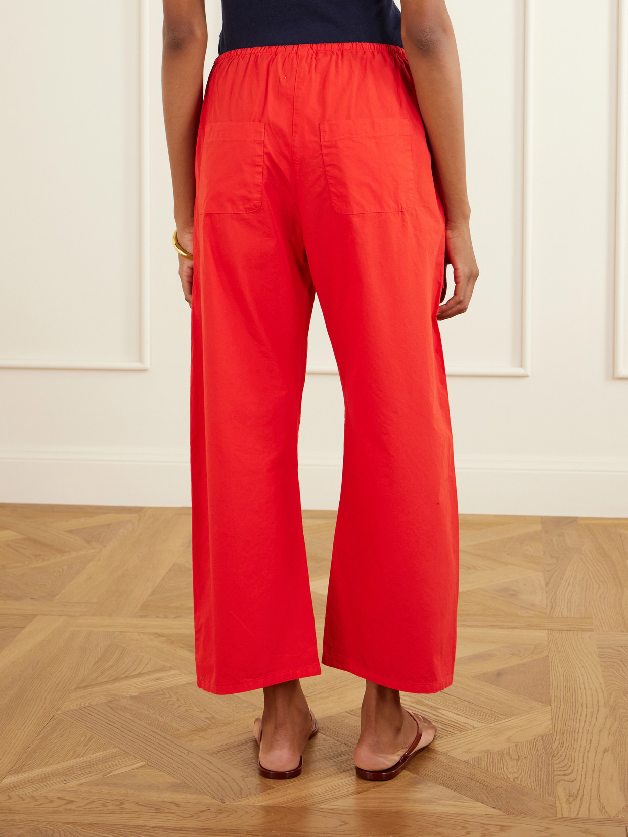 Kyoto Cotton Wide-leg Pants - Red