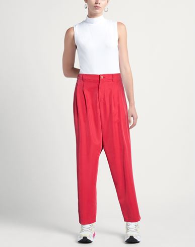 Woman Pants Red Size 6 Modal, Polyester, Cotton