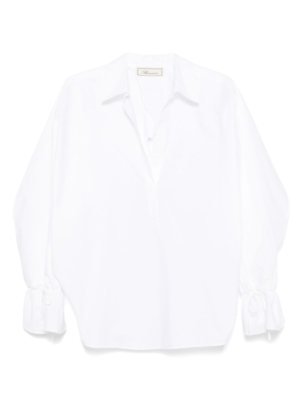 Blumarine polo-collar poplin shirt - White