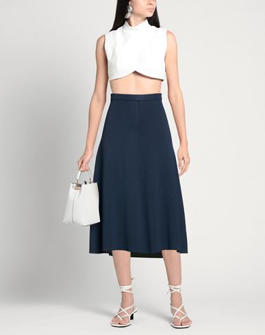 Woman Midi skirt Midnight blue Size M Wool, Cotton, Polyamide