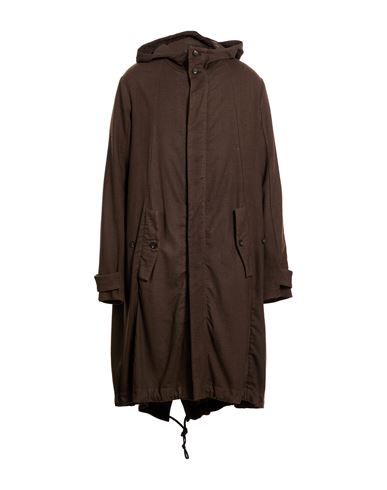 Man Coat Dark brown Size 40 Wool, Elastane