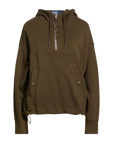 Woman Sweatshirt Military green Size S Cotton, Recycled polyester