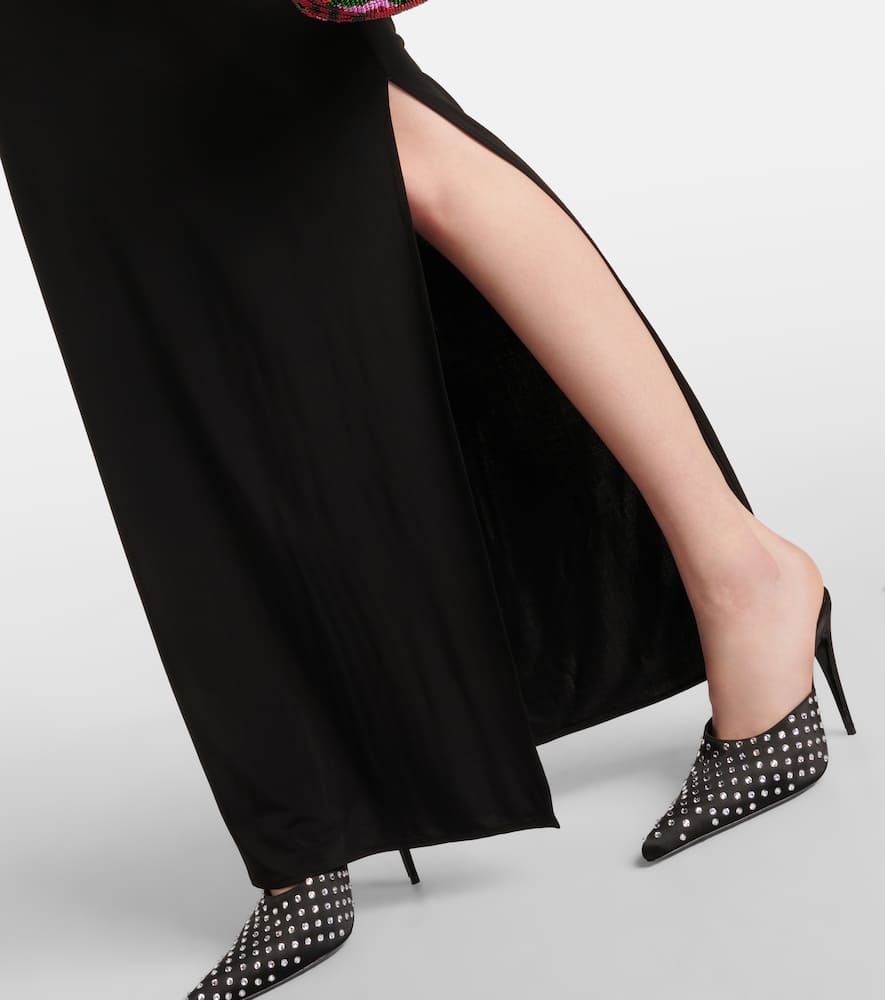 Draped halterneck jersey gown