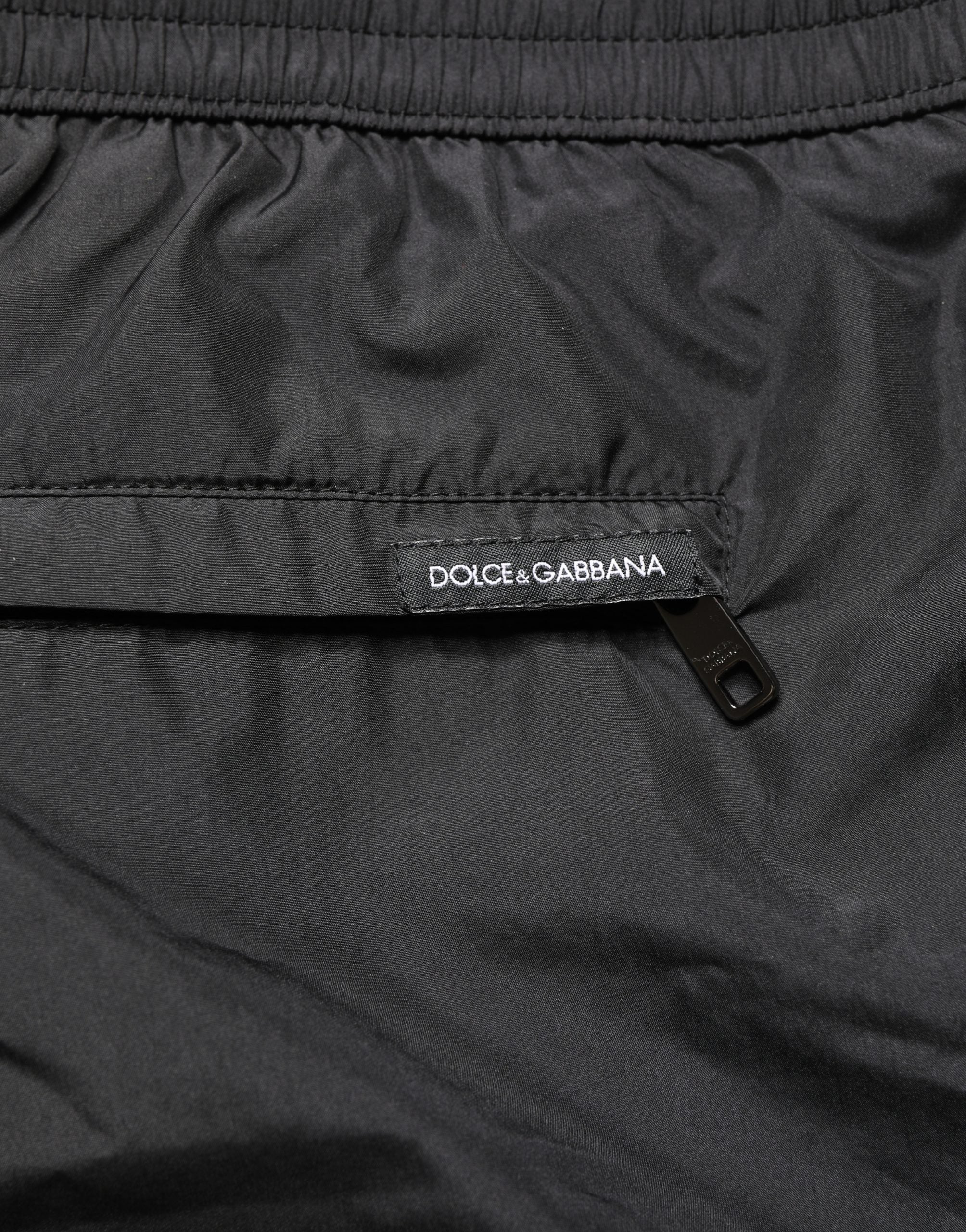 Lightweight Polyester Swim Shorts — Black