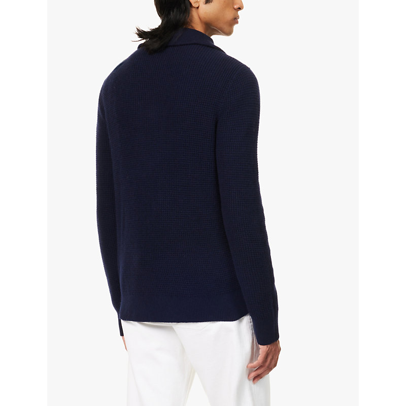 Mens Hunter VY Logo-embroidered Funnel-neck Wool and Cotton-blend Jumper