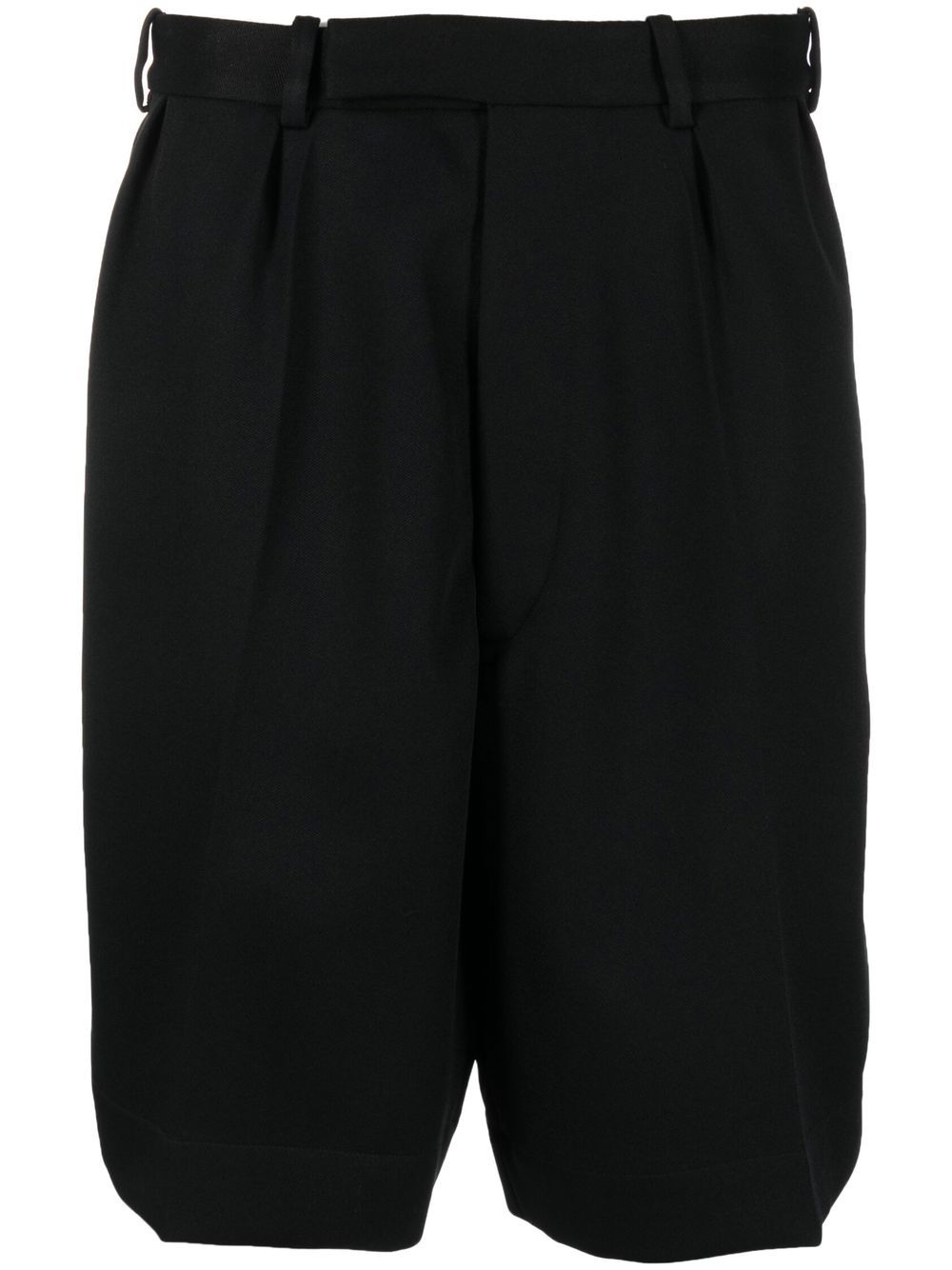 Mid-rise drop-crotch shorts - Black