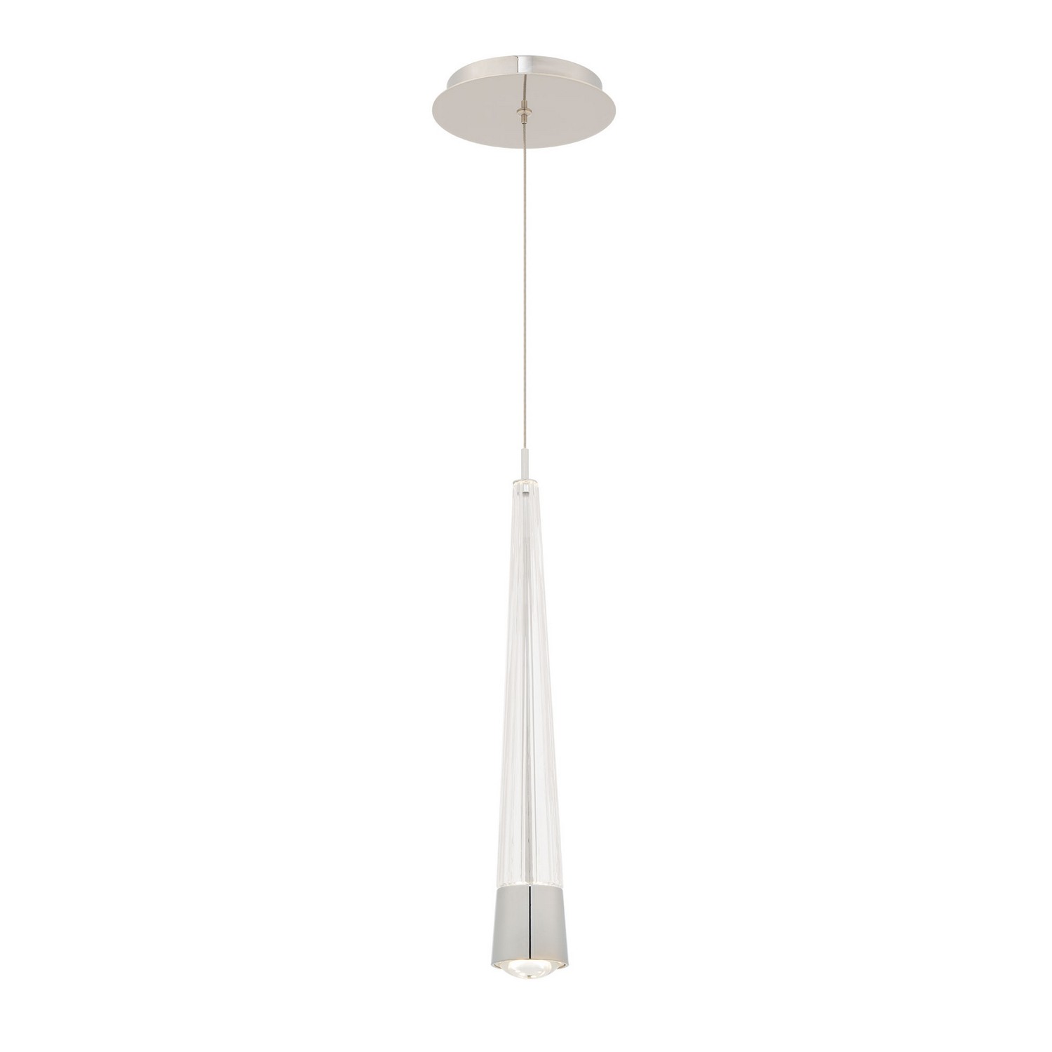 Chrome LED Mini Pendant from the Quill Collection