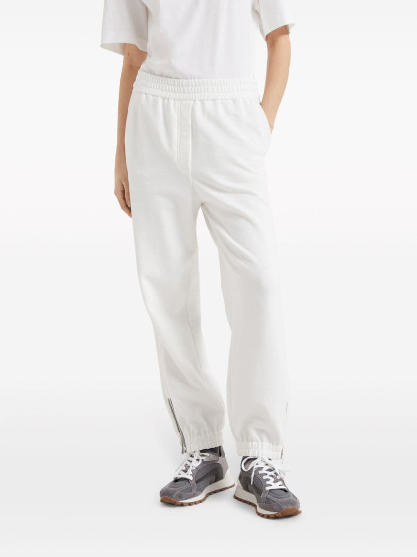 Mid-rise track trousers - White