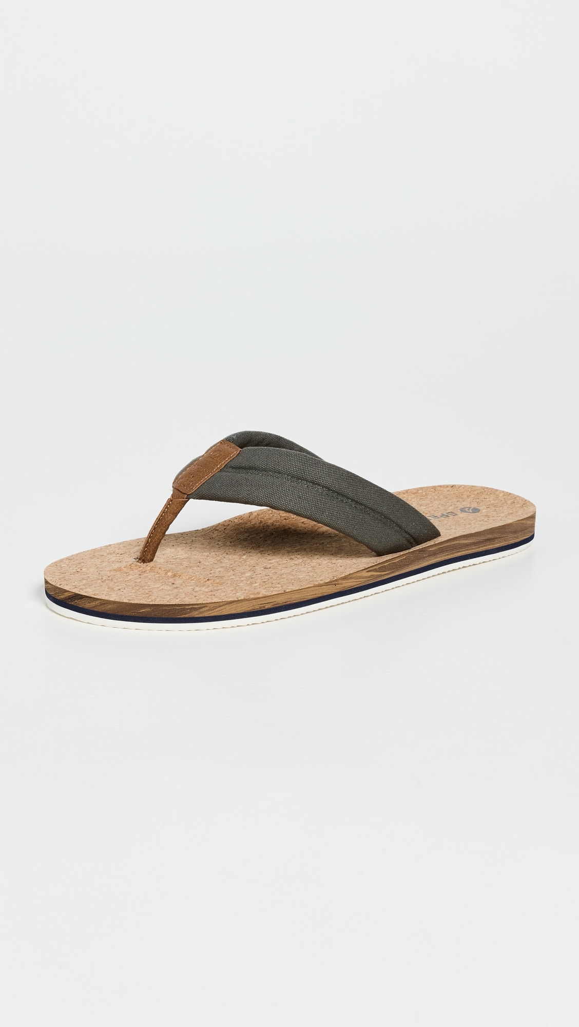 Sperry Porto Sandals Khaki Textile Canvas Flocked