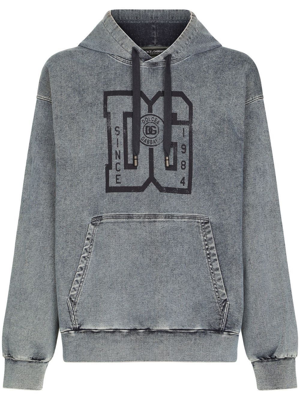 Logo-print drawstring hoodie - Grey