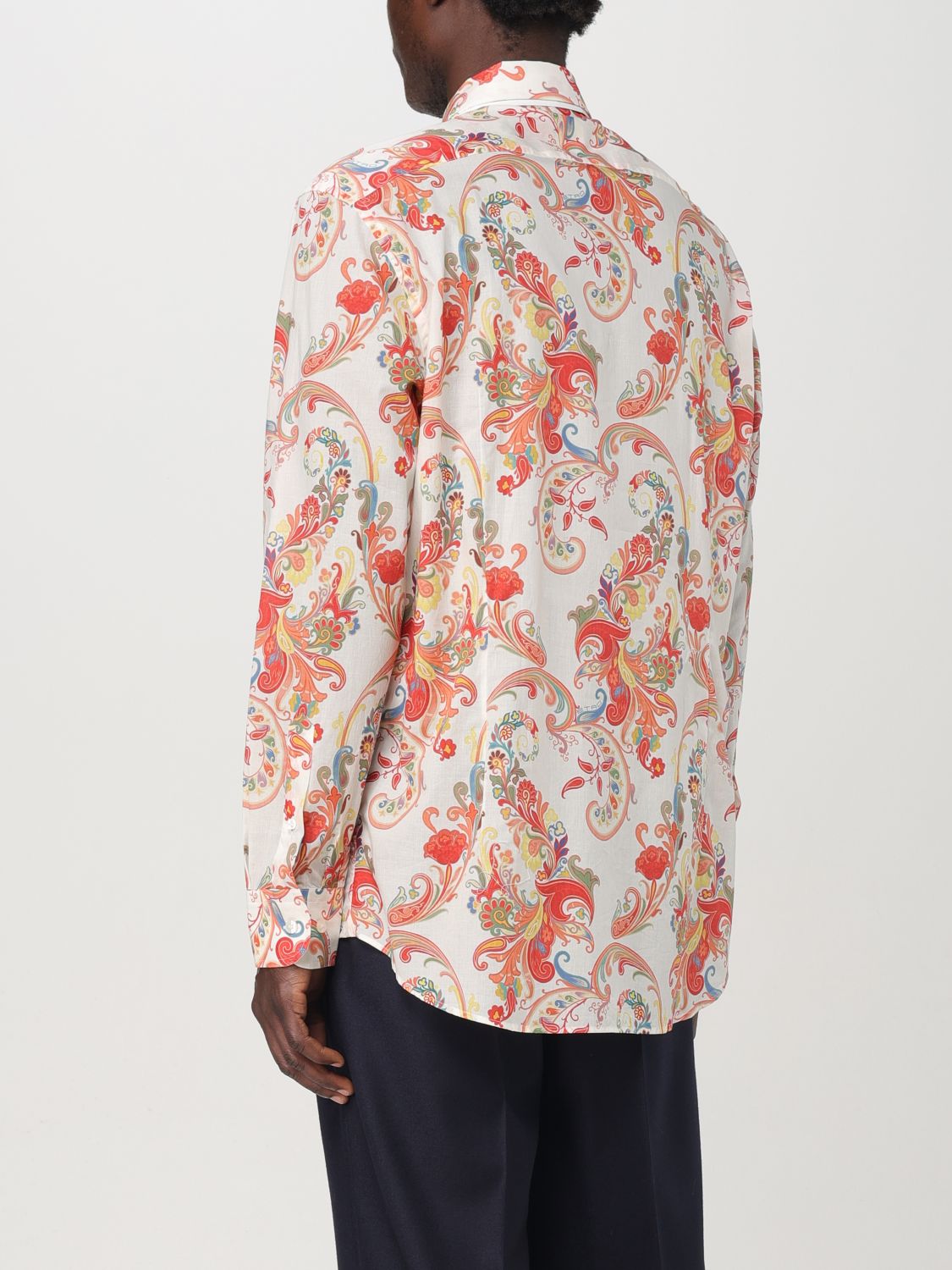Paisley-print cotton shirt - Blue