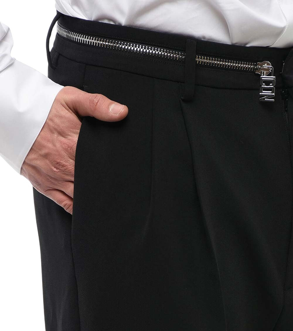 Black Loose Flat Front Pants