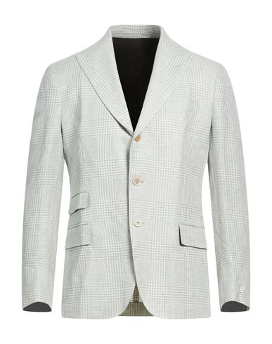 Man Blazer Light grey Size 38 Linen, Wool, Silk