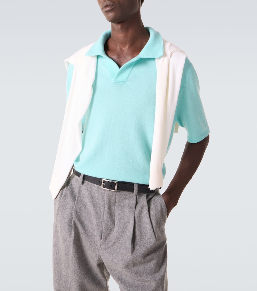 Wool and cashmere polo sweater