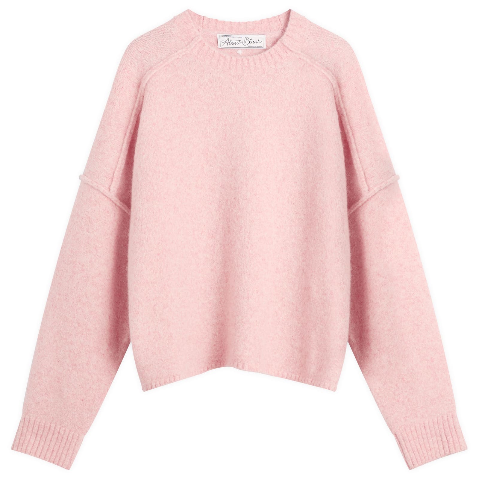 Men's Exposed Mock Neck Jumper in Pink