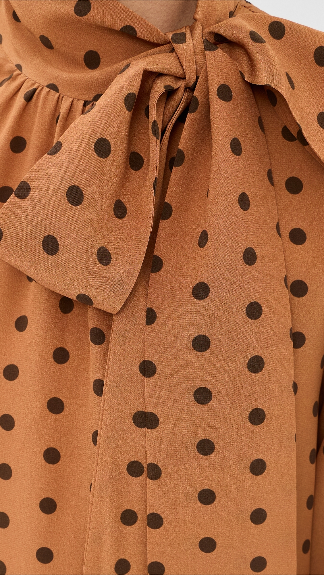 Johanna Silk Dress Polka Dot Orange Brown