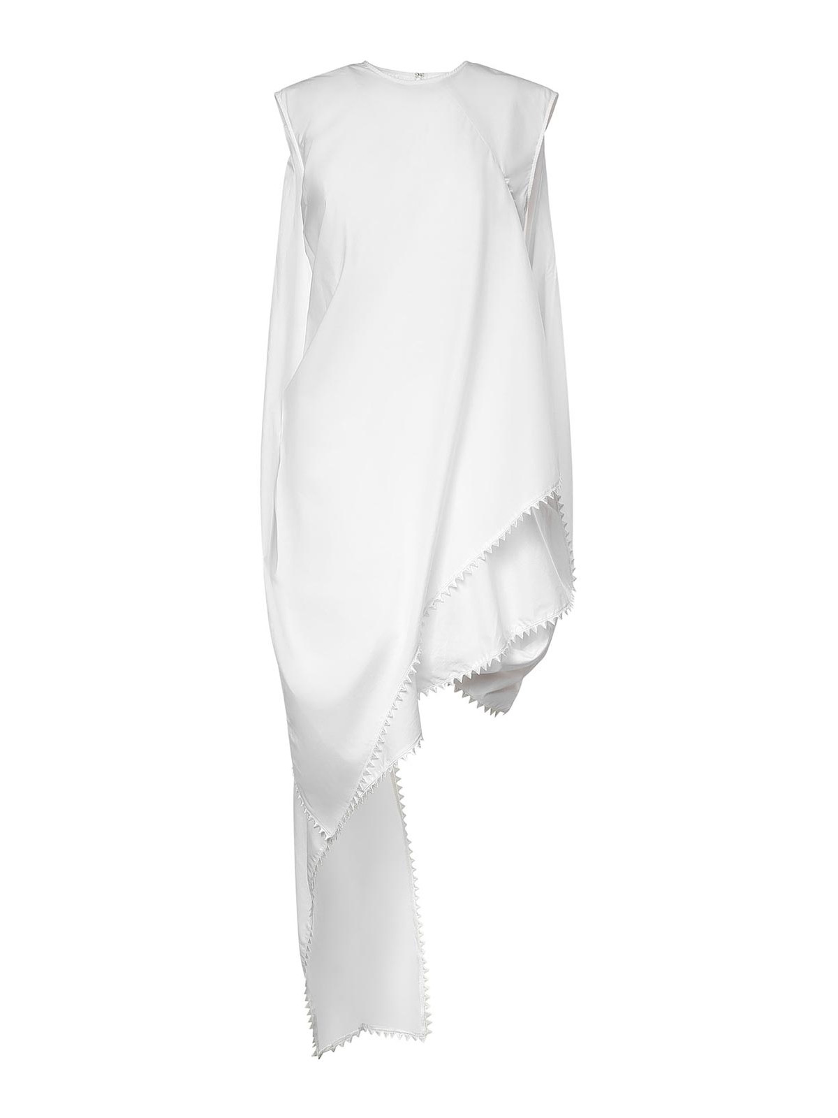 Jacquemus - knee length dress asymmetric scalloped hem sleevele