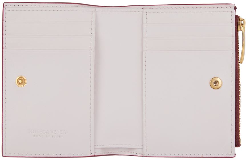 Bottega Veneta Red Small Cassette Bi-Fold Zip Wallet