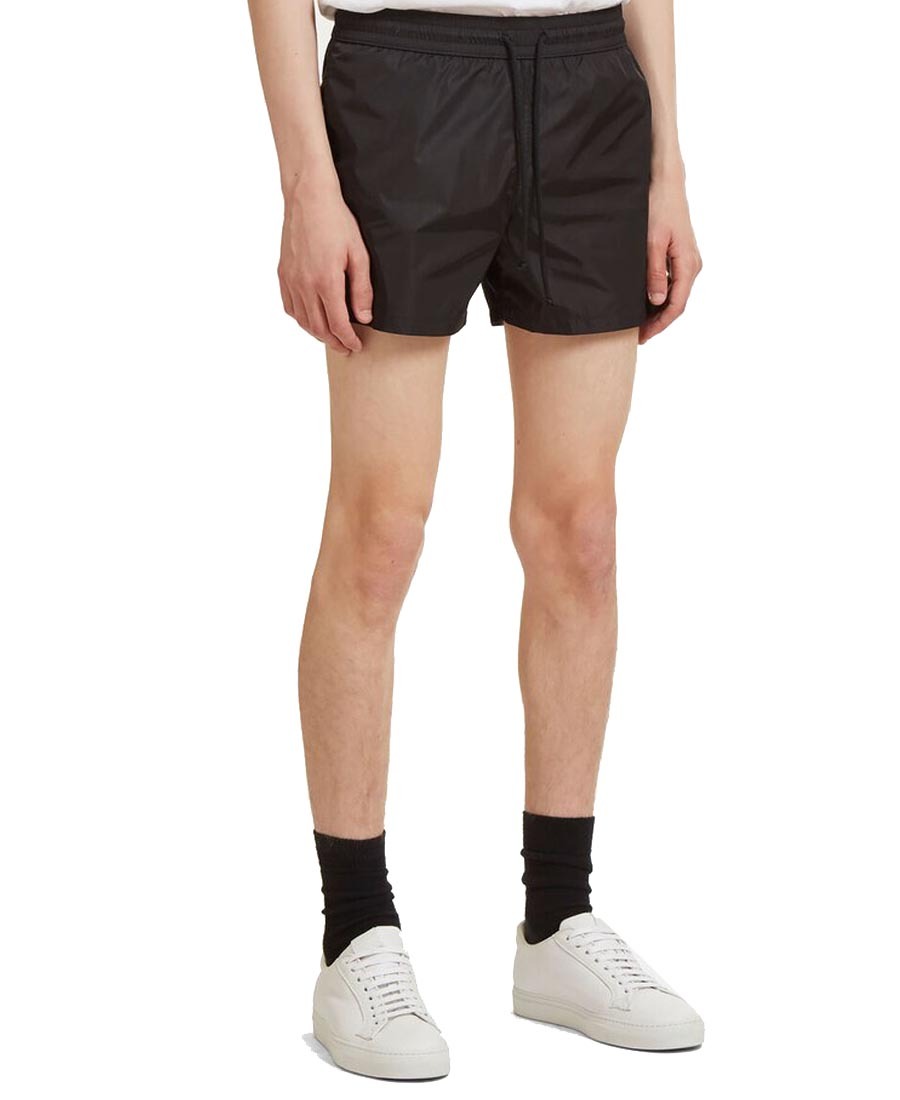 Black drawstring beach pants