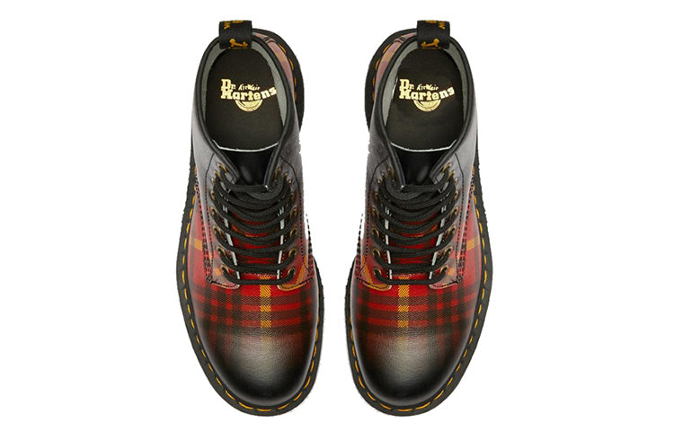 1460 Tartan Leather Boots Black/Orange/Red
