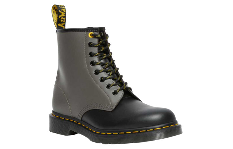1460 Smooth Clash Leather Lace Up Boots 'Grey Black'