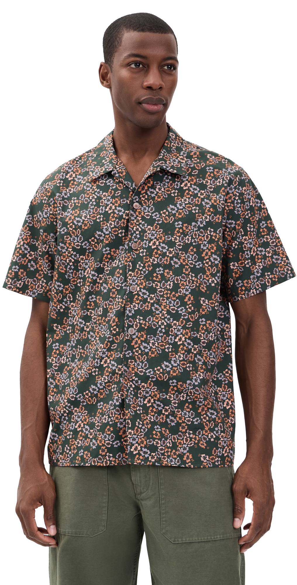 Short Sleeve Casual Fit Shirt Bottle Green